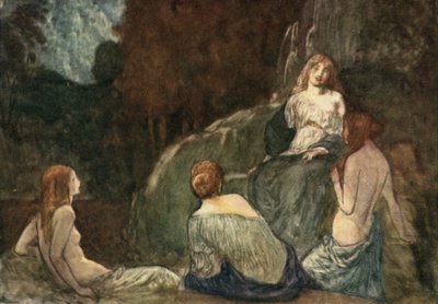 失礼な斧が、重いストロークで、どこへ行くのかを聞いた 作： Robert Anning Bell
